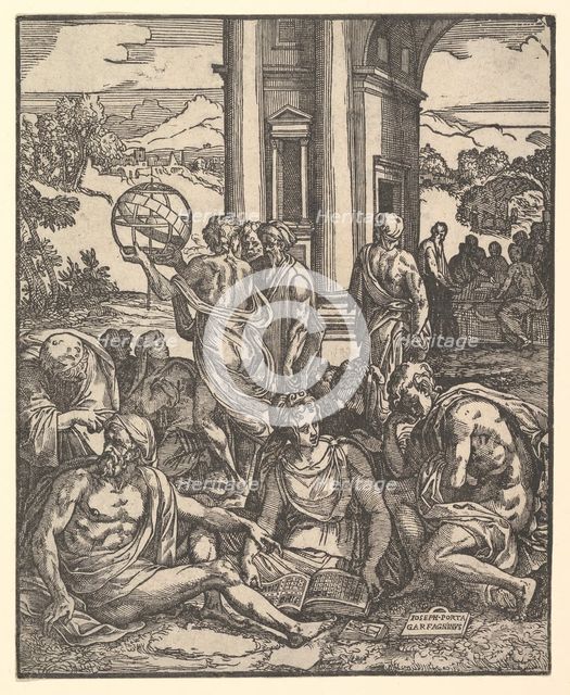 Frontispiece to 'Le sorti di Francesco Marcolini da Forli intitolato Giardino di Pensieri', 1540. Creator: Giuseppe Porta.