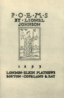 Frontispiece to "Poems" by Lionel Johnson, 1895, (1946). Creator: Unknown