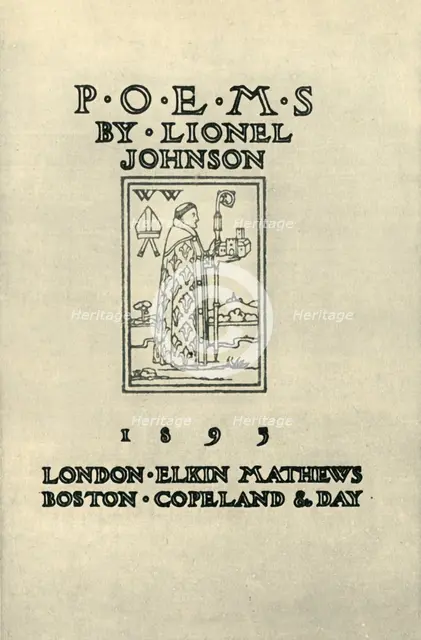Frontispiece to "Poems" by Lionel Johnson, 1895, (1946).  Creator: Unknown.