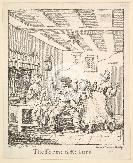 Frontispiece to "The Farmer's Return", March 1762. Creator: James Basire I.