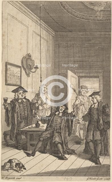 Frontispiece to "The Humours of Oxford", April 1730. Creator: Unknown.