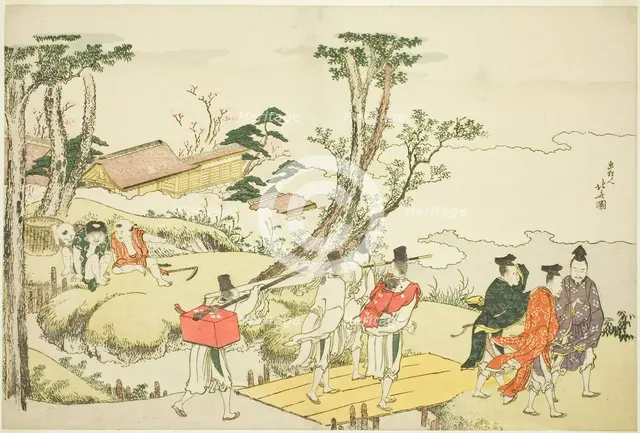 Frontispiece to the illustrated album "Thirty-six Immortal Women Poets" ("Nishikizuri..., 1801. Creator: Hokusai.