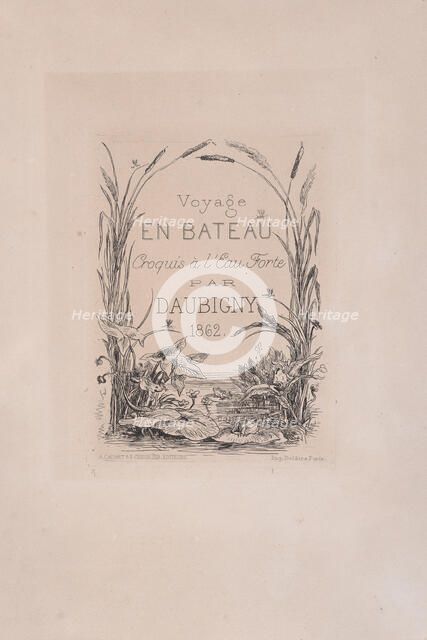 Frontispiece, Voyage en bateau, 1862. Creator: Charles Francois Daubigny.