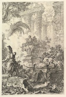 Frontispiece, with Statue of Minerva, ca. 1748. Creator: Giovanni Battista Piranesi
