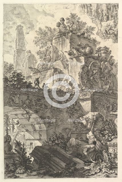 Frontispiece, with Statue of Minerva, ca. 1748. Creator: Giovanni Battista Piranesi.