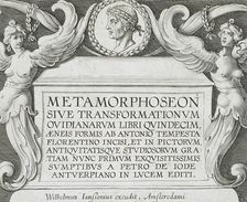 Frontispiece with the Bust of Ovid, published 1606. Creators: Antonio Tempesta, Wilhelm Janson