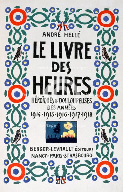 Frontpage of Le Livre des Heures, 1919. Artist: Andre Helle