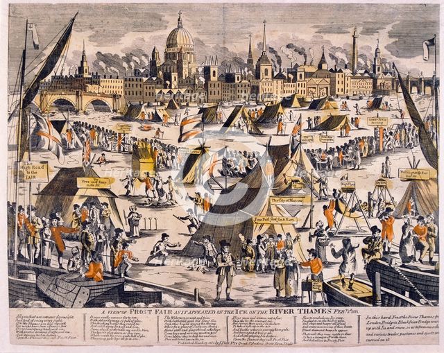 Frost Fair, 1814. Artist: Anon