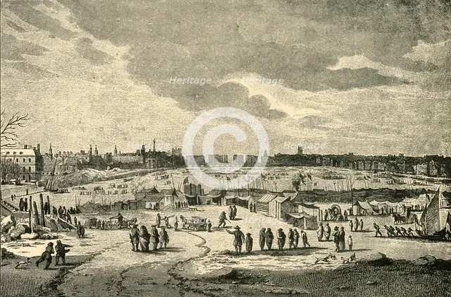 'Frost Fair on the Thames', 1825, (1925). Creator: James Stow.