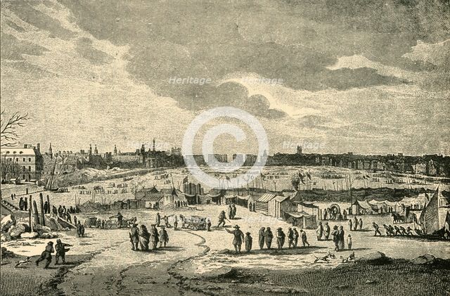 'Frost Fair on the Thames', 1825, (1925). Creator: James Stow.