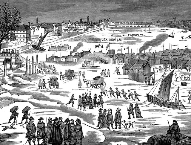 Frost Fair on the Thames at London, 1683. Artist: Unknown
