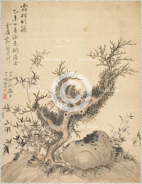 Frosted Branches and Dwarf Bamboo, 1847. Creator: Tsubaki Chinzan (Japanese, 1801-1854).