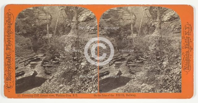 Frowning Cliff, distant view, Watkins Glen, N.Y., 1863/1903. Creator: Charles Bierstadt.