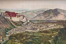 Frowning Cliffs of Lihasa's Red-Walled Palace Set Perfectly On Its Hill c1935. Artist: ENA