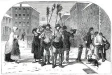 Frozen-Out Gardeners and Snow Clearers - drawn by Foster, 1850. Creator: Edmund Evans
