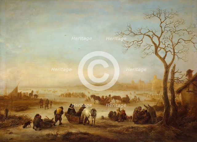Frozen Lake, 1648. Creator: Isaac van Ostade.