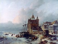 Frozen River c1838-1907. Artist: Charles Henri Joseph Leickert