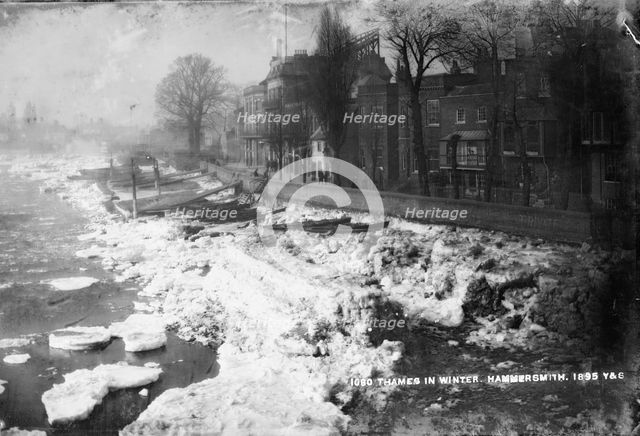 Frozen River Thames, Hammersmith, London, 1895. Artist: York & Son