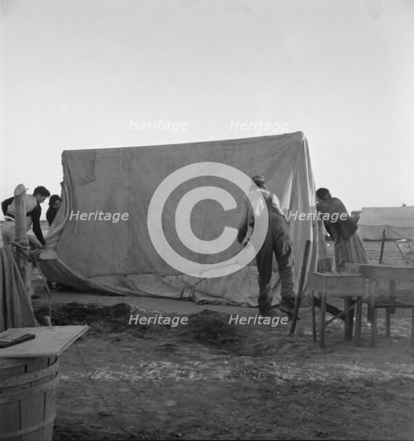 FSA migratory labor camp (emergency), Calipatria, Imperial Valley, CA, 1939. Creator: Dorothea Lange.