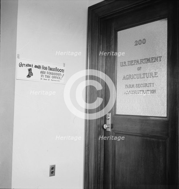 FSA (Farm Security Administration) county office, Bonners Ferry, Idaho, 1939. Creator: Dorothea Lange.