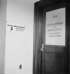 FSA (Farm Security Administration) county office, Bonners Ferry, Idaho, 1939. Creator: Dorothea Lange