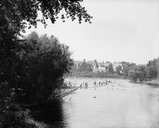 Ft. Snelling, view from up the Minnesota, between 1880 and 1899. Creator: Unknown