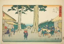 Futakawa: Sarugababa—No. 34, from the series "Fifty-three Stations of the Tokaido..., c. 1847/52. Creator: Ando Hiroshige