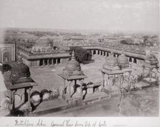 Futtehpore Sikri, General View from top of Gate, Late 1860s. Creator: Samuel Bourne