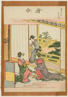 Fuchu, from the series "Fifty-three Stations of the Tokaido (Tokaido gojusan tsugi)", Japan, c.1806. Creator: Hokusai