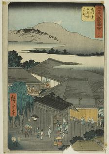 Fuchu: Miroku nichome, Abekawa (Fuchu, Abekawa Miroku nichome), no. 20 from the series "Fa..., 1855. Creator: Ando Hiroshige