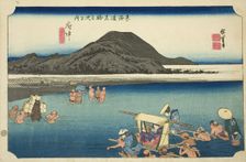 Fuchu: The Abe River (Fuchu, Abekawa), from the series "Fifty-three Stations of the..., c. 1833/34. Creator: Ando Hiroshige