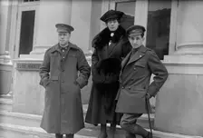 Fuel Administration - U.S. Private Scott, Mrs. Peat And Private Peat, Speakers For Fuel Adm., 1918. Creator: Harris & Ewing