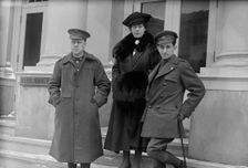 Fuel Administration - U.S. Private Scott, Mrs. Peat And Private Peat, Speakers For Fuel Adm., 1918. Creator: Harris & Ewing