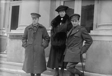 Fuel Administration - U.S. Private Scott, Mrs. Peat And Private Peat, Speakers For Fuel Adm., 1918. Creator: Harris & Ewing