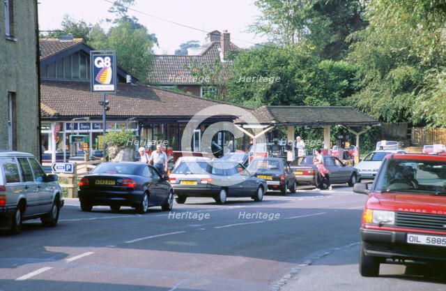 Fuel crisis 2000. Queues for petrol. Artist: Unknown.
