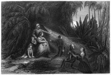 Fugitive officers, with their families concealing themselves in the jungle 1857, (c1860)