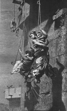 Fugitives - An Episode of the Siege of Athens by Sylla. After Leon Glaize, 1877 1886. Creator: Kellenbach