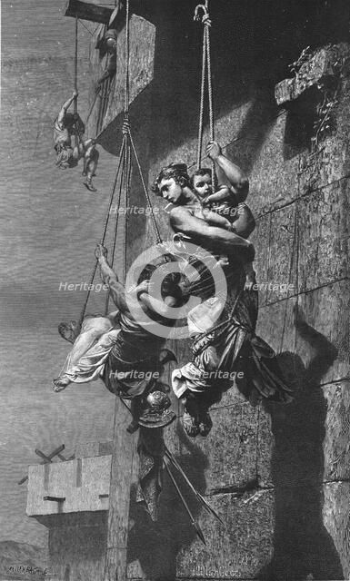 'Fugitives - An Episode of the Siege of Athens by Sylla. After Leon Glaize, 1877', 1886. Creator: Kellenbach.