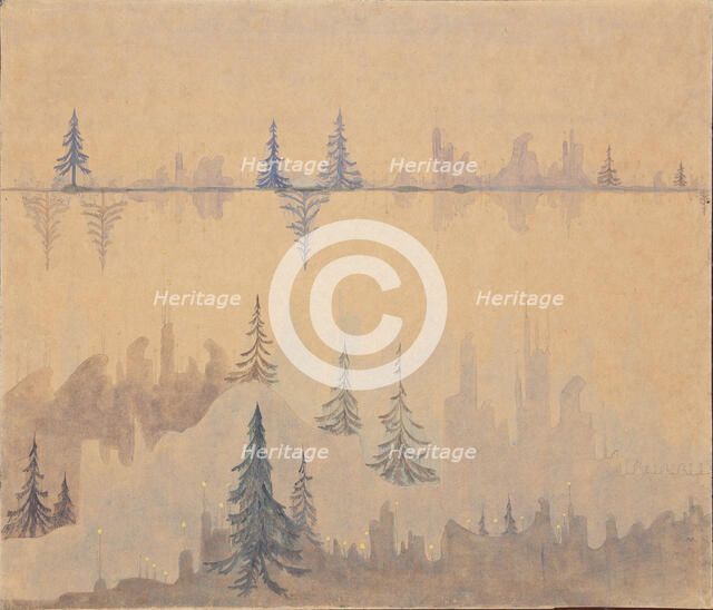 Fugue. From the diptych "Prelude. Fugue", 1908. Creator: Ciurlionis, Mikalojus Konstantinas (1875-1911).