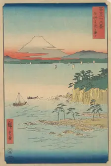 Fuji from Miura, Sagami (Soshu Miura no Kaijo), from the series Thirty-six Views of Mount ..., 1858. Creator: Ando Hiroshige