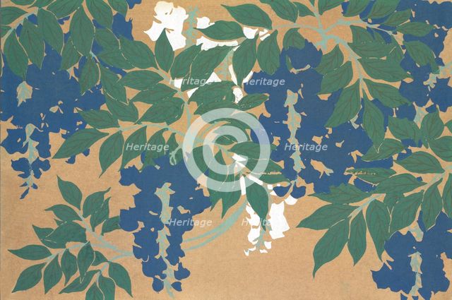 Fuji, from Momoyo-gusa (The World of Things) Vol II, pub.1909 (colour block woodcut)
