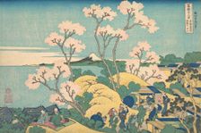 Fuji from Gotenyama on the Tokaido at Shinagawa (Tokaido Shinagawa Gotenyama no Fuj..., ca. 1830-32. Creator: Hokusai