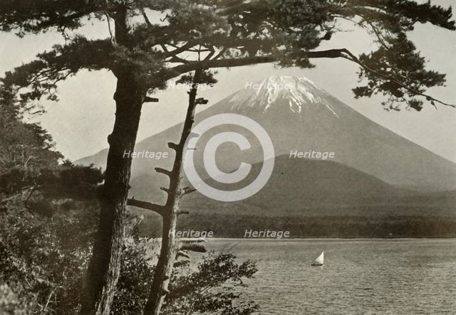 'Fuji From Lake Shoji', 1910. Creator: Herbert Ponting.