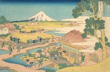 Fuji from the Katakura Tea Fields in Suruga (Sunshu Katakura chaen no Fuji), from t..., ca. 1830-32. Creator: Hokusai