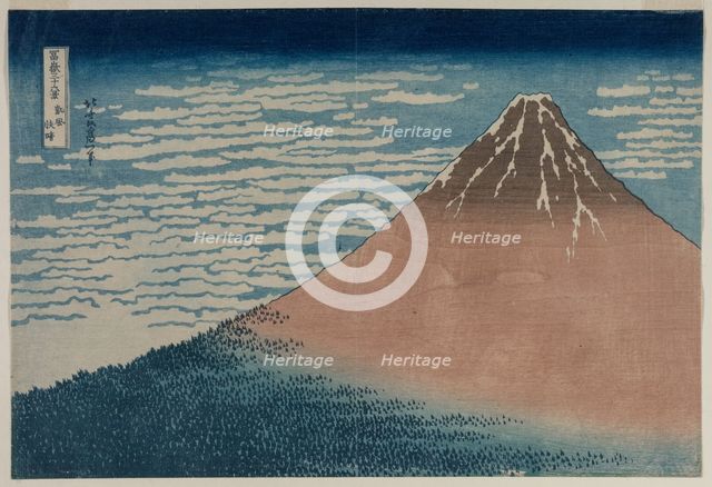 Fuji in Clear Weather (from the series Thirty-six Views of Mt. Fuji), early 1830s. Creator: Katsushika Hokusai (Japanese, 1760-1849).