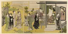 Fuji no uraba, from the series "A Fashionable Parody of the Tale of Genji", c1789/94. Creator: Hosoda Eishi