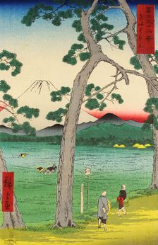 Fuji Seen from the Left on the Tokaido Road, from the series Thirty-six Views of Mount Fuji , c1853. Creator: Hiroshige; Utagawa (1797-1858)