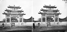 Fujian, province, China: a pailou (memorial arch) dedicated to a virtuous widow, 1870/1871. Creator: John Thomson