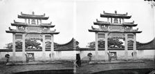 Fujian, province, China: a pailou (memorial arch) dedicated to a virtuous widow, 1870/1871. Creator: John Thomson