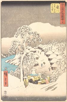 Fujikawa, a Village in the Mountains Formerly Called Miyajiyama, 1855., 1855. Creator: Ando Hiroshige